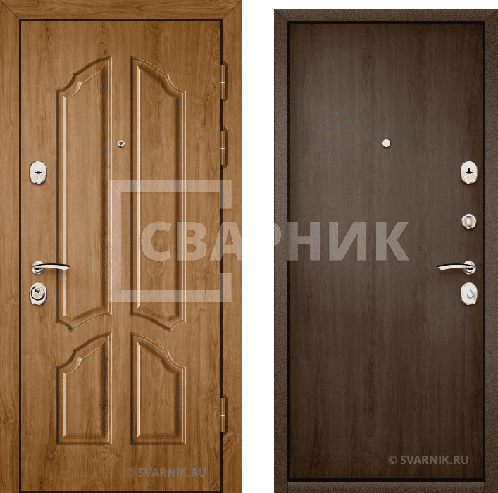 Дверь металлическая левая на дачу МДФ — ламинат — фото 1