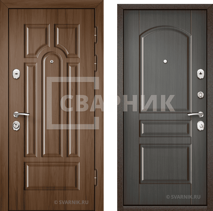 Дверь металлическая трехконтурная в офис шпон — МДФ — фото 1