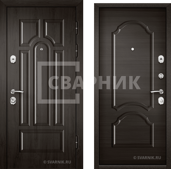 Дверь металлическая с шумоизоляцией на дачу шпон — шпон — фото 1