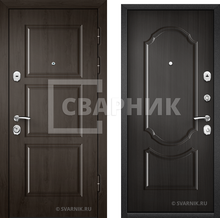 Дверь входная антивандальная в дом МДФ — шпон — фото 1