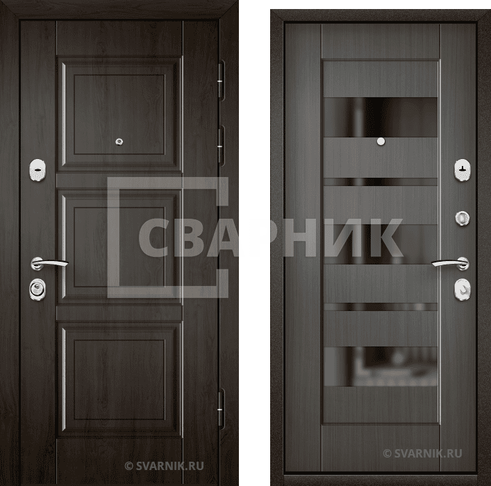 Дверь металлическая трехконтурная в офис МДФ — массив — фото 1
