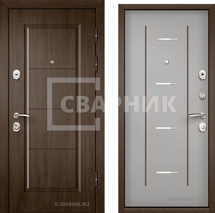 Дверь металлическая антивандальная уличная шпон — МДФ — фото 1