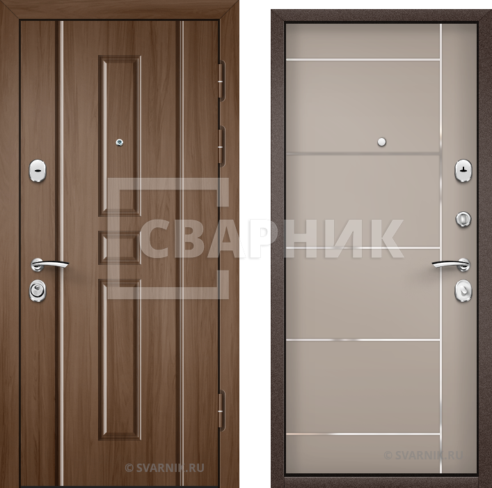 Дверь входная с шумоизоляцией уличная массив — МДФ — фото 1