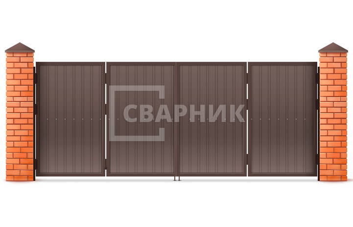 Складные ворота гармошка автоматические 2500×2000 СВВ-1278 — фото 1