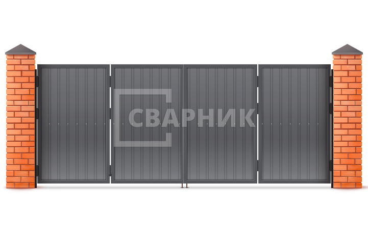 Ворота гармошка въездные 3000×2250 СВВ-1303 — фото 1