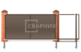 Ворота откатные 9 м с комплектующими и бетонным фундаментом автоматика 9000×2100 СВВ-5152