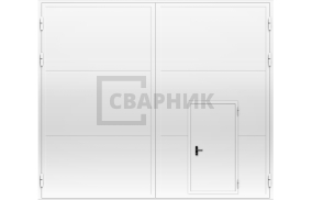 Противопожарные ворота EI-30 2000×4000 с калиткой ВПМ-РК-19