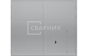 Промышленные ворота распашные калиткой 3500×3000 СВВ-2401