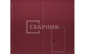 Противопожарные ворота EI-60 5000×2000 с калиткой ВПМ-РК-106