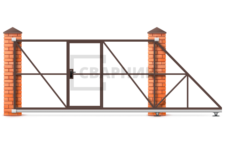 Ворота откатные 6 м 6000×3000 СВВ-4938 — фото 1