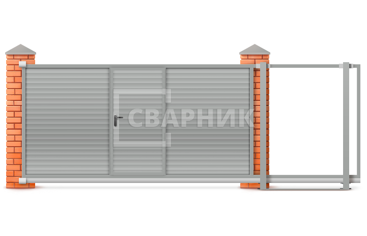 Откатные ворота под ключ 5.5 метров 5500×3000 СВВ-4921 — фото 1