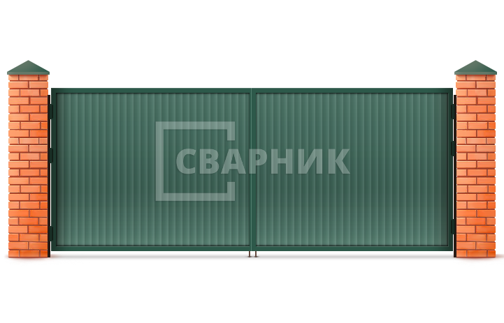 Распашные гаражные ворота из сэндвич панелей 3000×2750 СВВ-6600 — фото 1