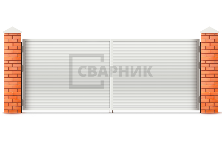 Ворота распашные утепленные из сэндвич панелей 2250×2000 СВВ-6624 — фото 1