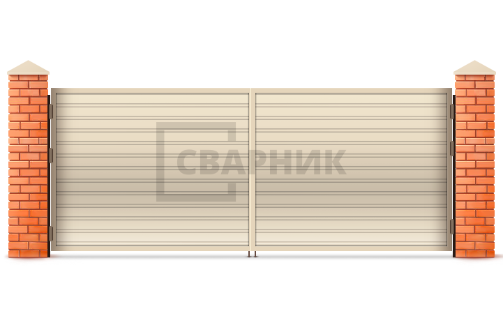 Распашные автоматические ворота с дистанционным открытием 2250×2000 СВВ-5751 — фото 1