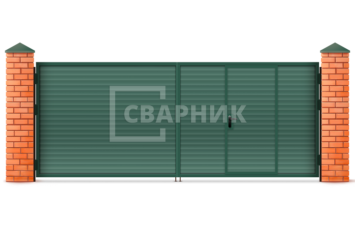 Ворота распашные под автоматику 3000×1750 СВВ-5805 — фото 1