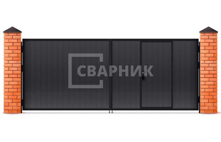 Ворота распашные двустворчатые 2250×1750 СВВ-5903 — фото 1