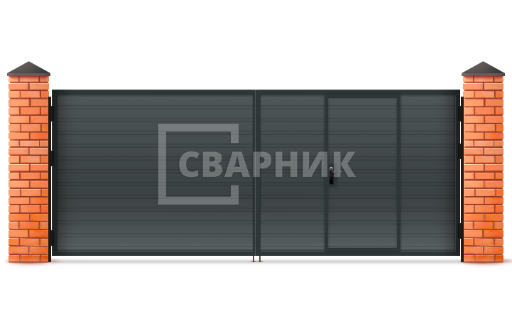 Ворота дачные распашные металлические 1750×2500 СВВ-6290 — фото 1