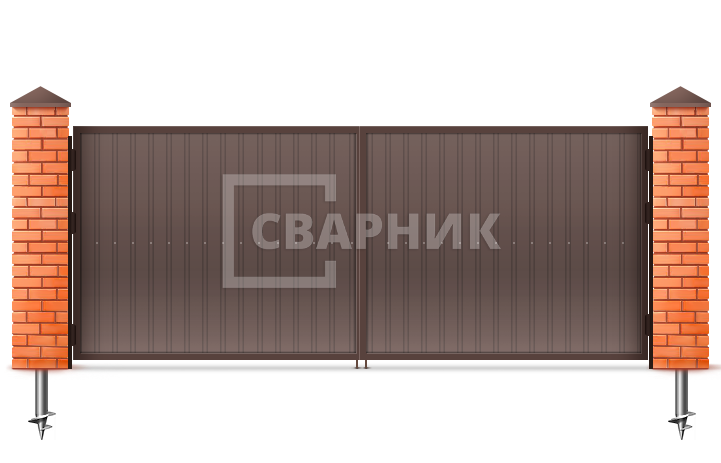 Ворота оцинкованные 2000×2750 СВВ-6996 — фото 1