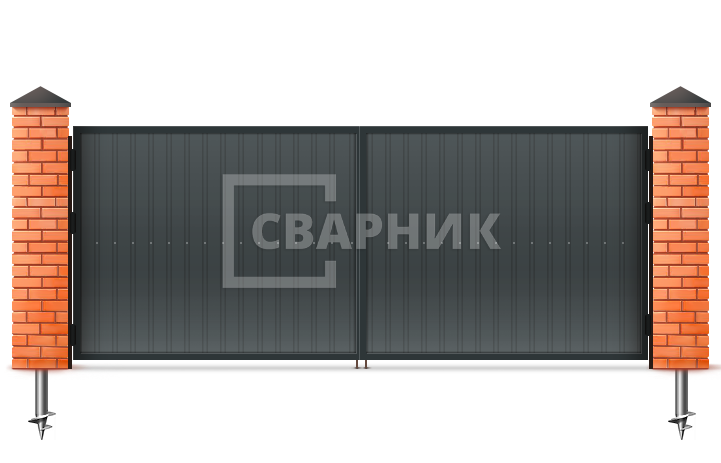 Ворота оцинкованные 1750×1750 СВВ-6950 — фото 1