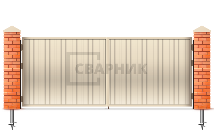 Ворота оцинкованные 3000×3000 СВВ-6983 — фото 1