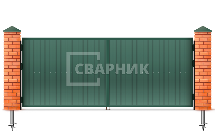 Ворота оцинкованные 2750×3000 СВВ-6973 — фото 1