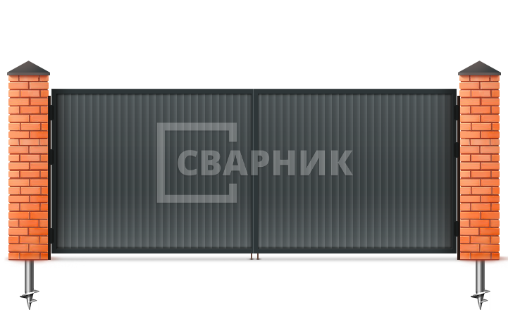 Распашные алюминиевые ворот Алютех 1500×2500 СВВ-5538 — фото 1