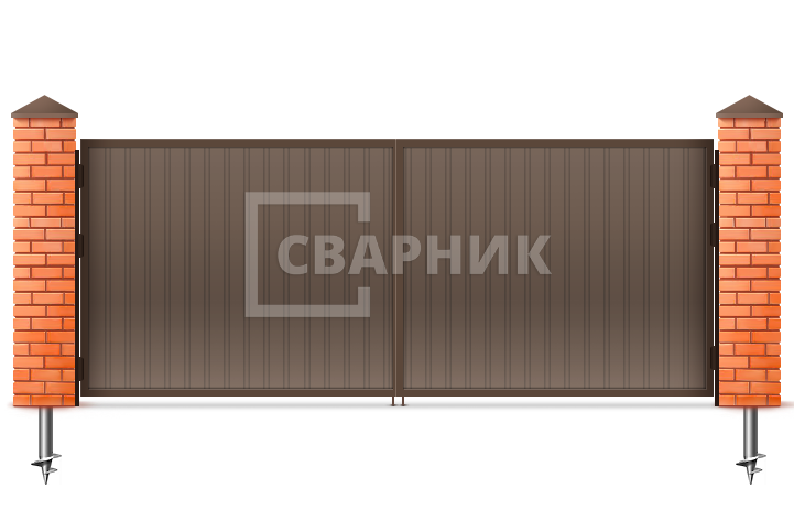 Ворота из профильной трубы 1500×2000 СВВ-6881 — фото 1