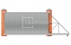 Откатные ворота из профнастила под ключ 3500×2000 СВВ-4537