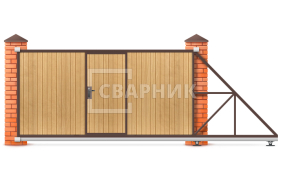 Откатные ворота 8 метров с калиткой 8000×2800 СВВ-5113