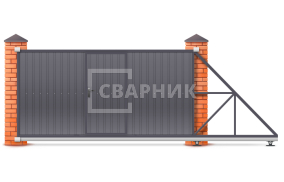 Откатные ворота 6 метров с калиткой 6000×2900 СВВ-4993