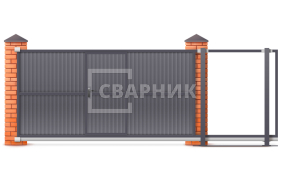 Откатные ворота 6 метров с пультом и системой ограждения 6000×2600 СВВ-4957