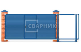 Откатные ворота с калиткой под ключ 4000×2000 СВВ-4239