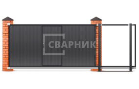 Откатные ворота из сэндвич панелей 2500×3500 СВВ-4580