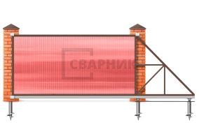 Откатные ворота на дачу 2250×2550 СВВ-3735