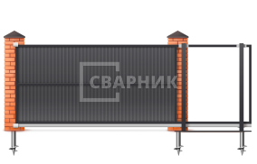 Откатные ворота на сваях 2200×3500 СВВ-4180