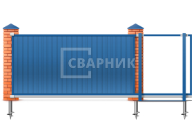 Ворота откатные из сэндвич панелей 2800×2000 СВВ-4610