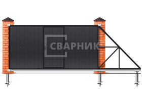 Откатные ворота из профнастила под ключ 2200×3000 СВВ-4526