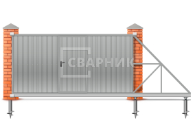Откатные ворота из профнастила с установкой 2000×2100 СВВ-4556