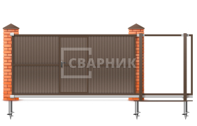 Откатные ворота 9 метров с калиткой 9000×3000 СВВ-5131