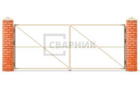 Ворота из профильной трубы 2000×1750 СВВ-6846