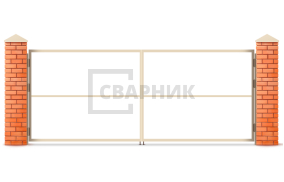 Ворота распашные металлические каркас 2500×2750 СВВ-6054
