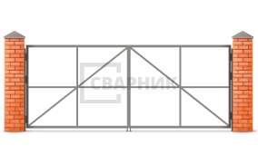 Каркас распашных ворот 1750×3000 СВВ-6088