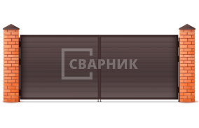 Ворота распашные утепленные из сэндвич панелей 2750×1750 СВВ-6629
