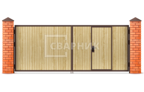 Распашные ворота из дерева 1750×2000 СВВ-6703