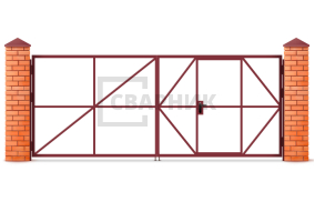 Каркас ворот распашных для дачи 2250×3000 СВВ-6082