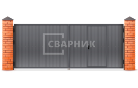 Распашные ворота с электроприводом 3000×3000 СВВ-5739