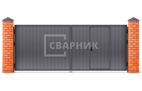 Ворота из металлопрофиля 1750×3000 СВВ-6504