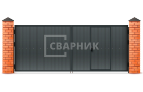 Металлические ворота из профлиста 2750×2500 СВВ-6541
