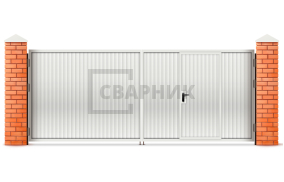 Ворота для забора распашные с калиткой 1500×2500 СВВ-5722