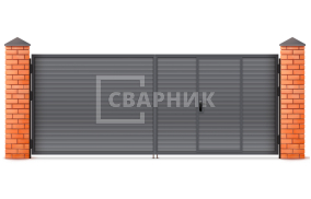 Ворота распашные утепленные из сэндвич панелей 1500×3000 СВВ-6588
